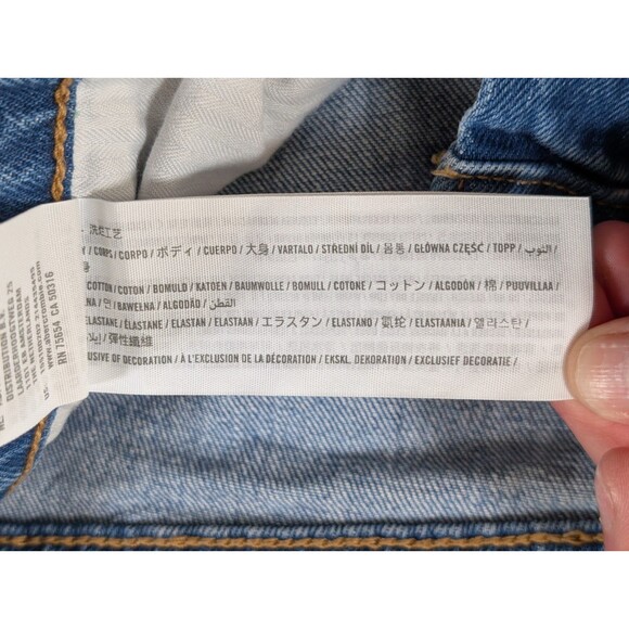 Abercrombie & Fitch Boyfriend Jeans Womens 25/0 Mid Rise Distressed Raw Hem Blue - Picture 8 of 12